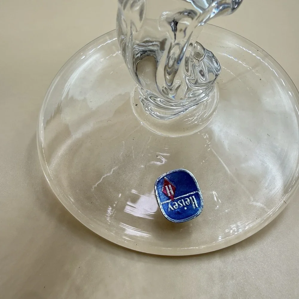 A. H. Heisey Puritan Colonial Clear Glass Pedestal Compote Dish 1950s Crystal